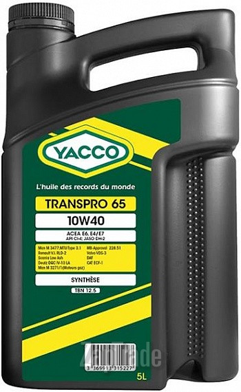 Купить моторное масло Yacco Transpro 65, в интернет-магазине в Москве