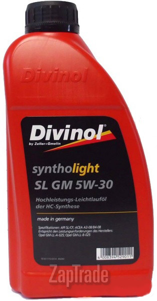 Купить моторное масло Divinol Syntholight SL GM 5W-30, в интернет-магазине в Москве