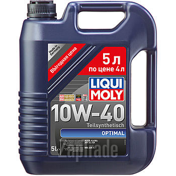Купить моторное масло Liqui moly Optimal 10W-40 (акция 5 литров по цене 4-х литров), в интернет-магазине в Москве