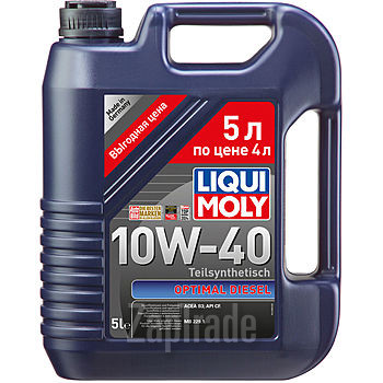Купить моторное масло Liqui moly Optimal 10W-40 (акция 5 литров по цене 4-х литров), в интернет-магазине в Москве