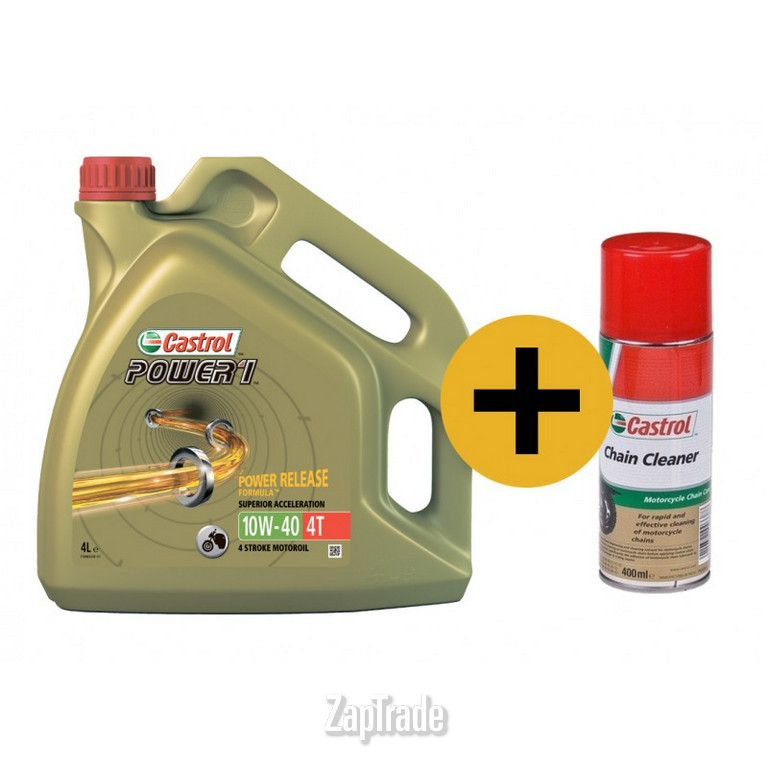 Купить моторное масло Castrol Промо-набор моторное масло Power 1 4T , 4 л + очиститель для цепи Chain Cleaner, 400 мл, в интернет-магазине в Москве