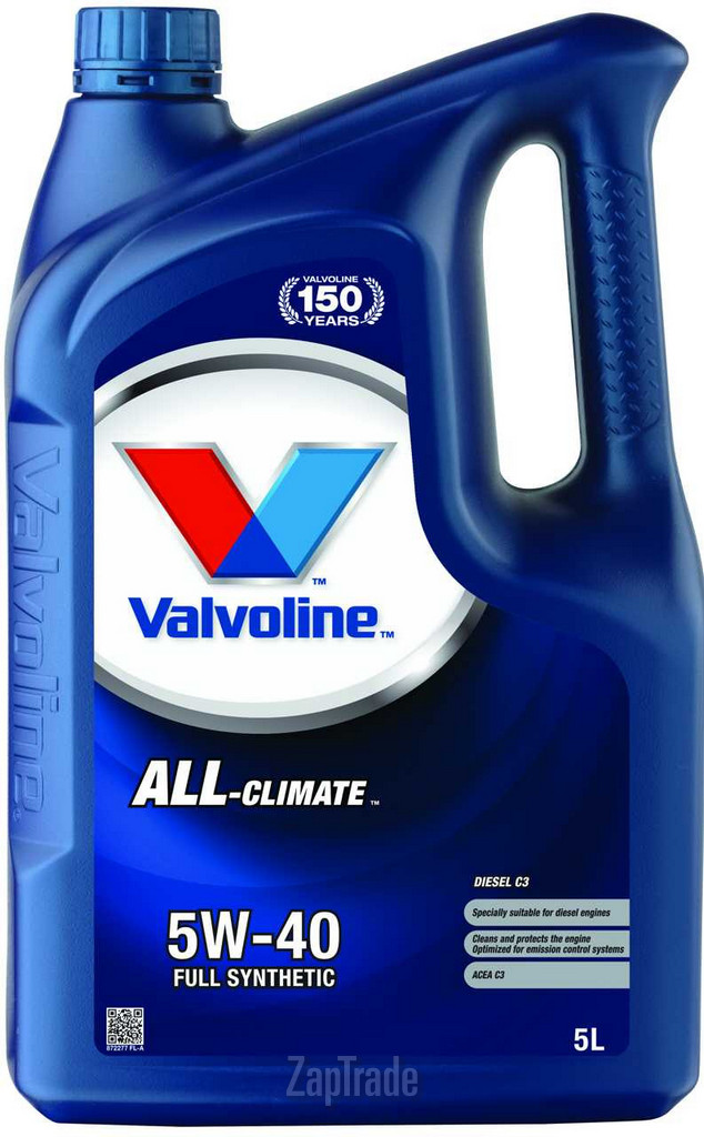 Купить моторное масло Valvoline ALL CLIMATE 5W-40, 5л, в интернет-магазине в Москве