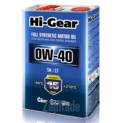 Купить моторное масло Hi-gear SAE 0W-40 API SN/CF, в интернет-магазине в Москве