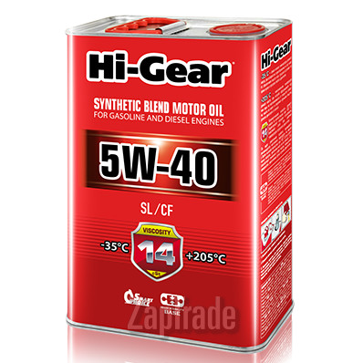 Купить моторное масло Hi-gear SAE 5W-40 API SL/CF, в интернет-магазине в Москве