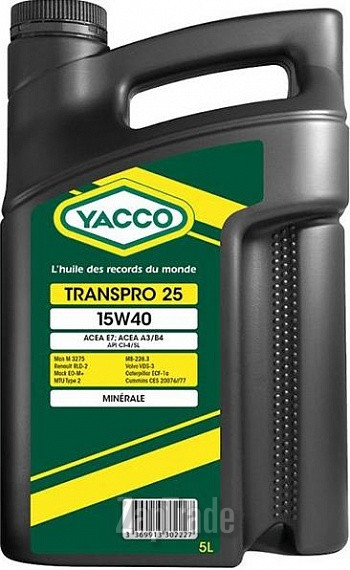 Купить моторное масло Yacco Transpro 25, в интернет-магазине в Москве