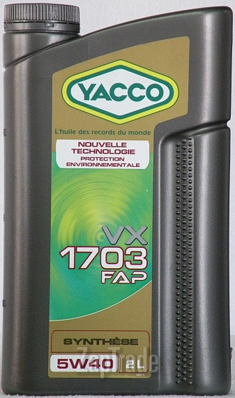 Купить моторное масло Yacco VX 1703 FAP, в интернет-магазине в Москве