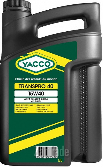 Купить моторное масло Yacco Transpro 40, в интернет-магазине в Москве