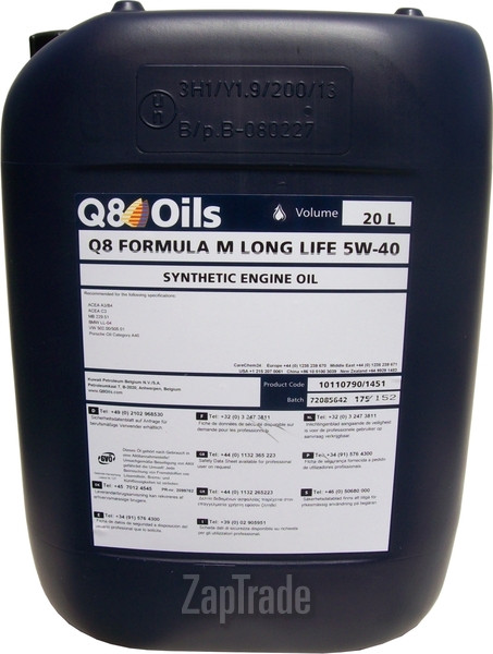 Купить моторное масло Q8 Formula M Long Life SAE 5W-40, в интернет-магазине в Москве