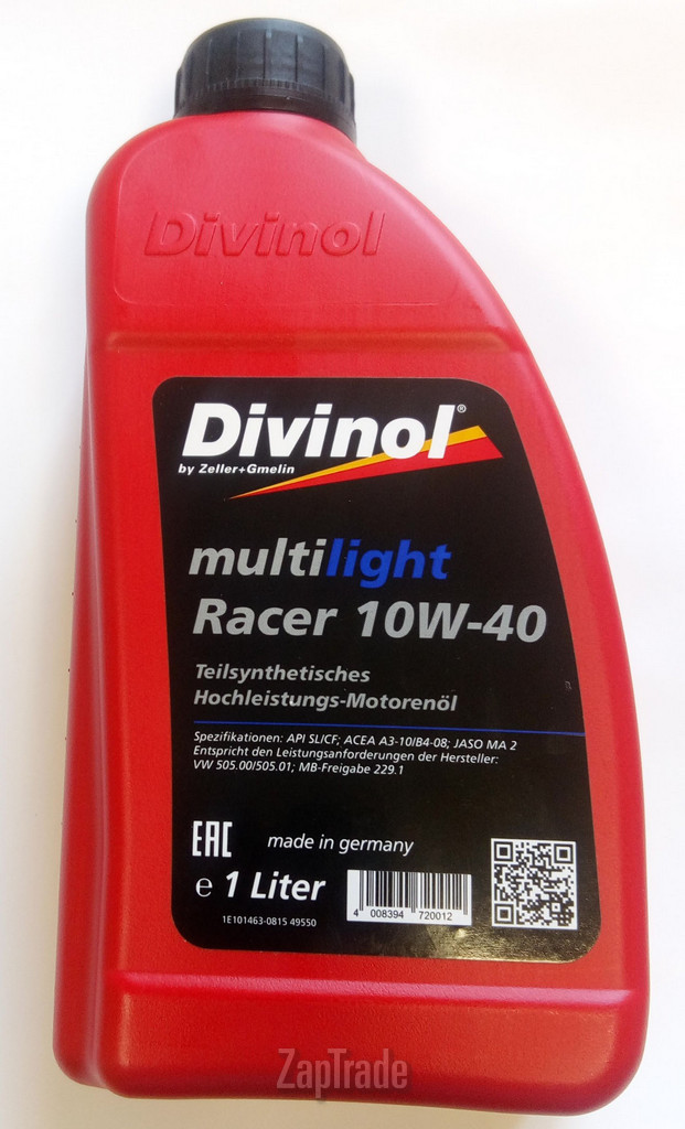 Купить моторное масло Divinol Multilight Racer 10W-40, в интернет-магазине в Москве