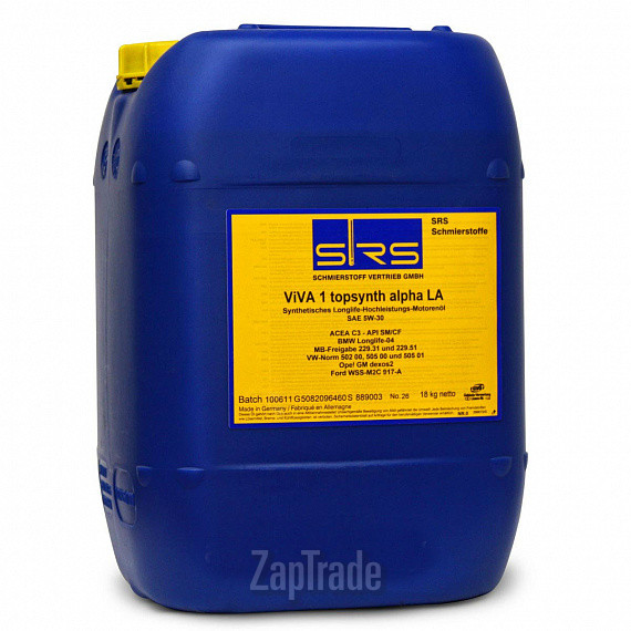 Купить моторное масло Srs Viva 1 Topsynth Alpha LA 5W-30, в интернет-магазине в Москве
