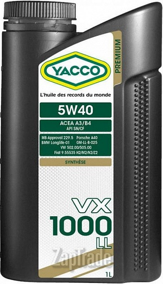 Купить моторное масло Yacco VX 1000 LL, в интернет-магазине в Москве