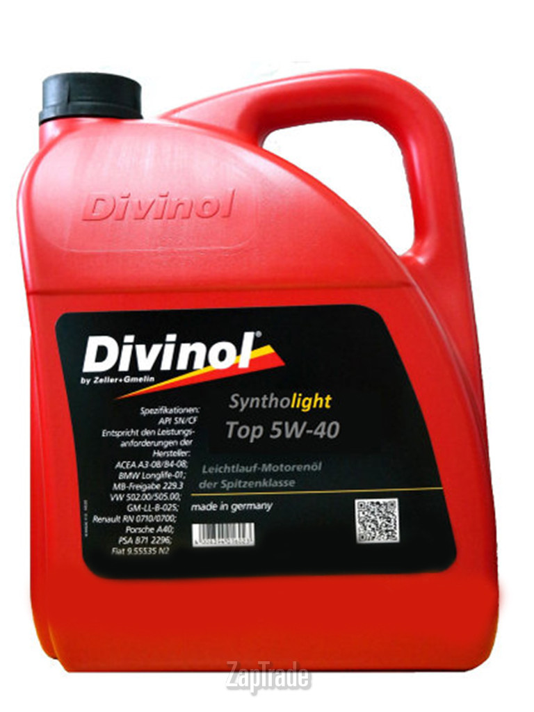 Купить моторное масло Divinol Syntholight Top 5W40, в интернет-магазине в Москве