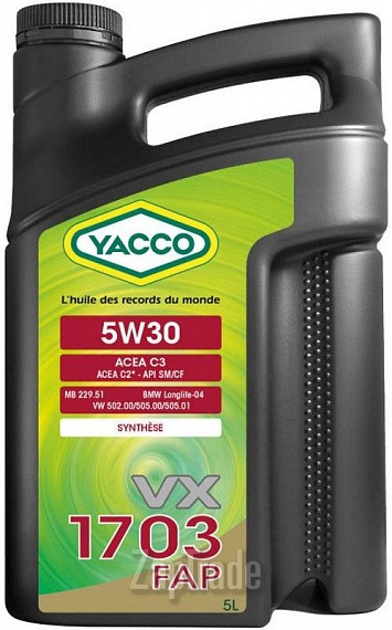 Купить моторное масло Yacco VX 1703 FAP, в интернет-магазине в Москве