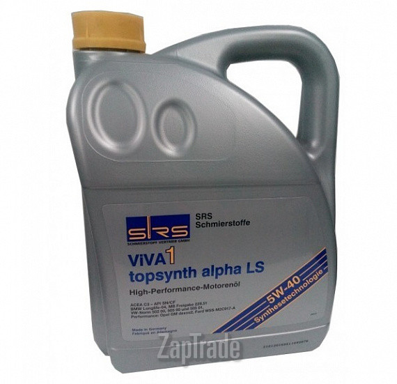 Купить моторное масло Srs VIVA 1 Topsynth Alpha LS 5W-40, в интернет-магазине в Москве