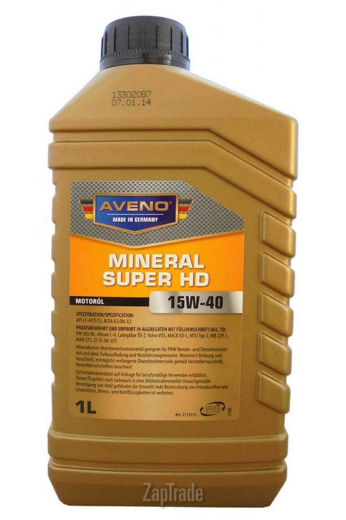 Купить моторное масло Aveno Mineral Super HD, в интернет-магазине в Москве